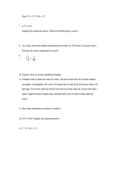 Teas Math Study Guide - Page 2 preview image