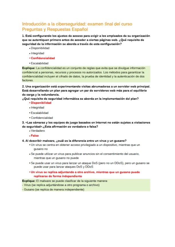 Introduccion a la Ciber Seguridad Examen - Page 1 preview image