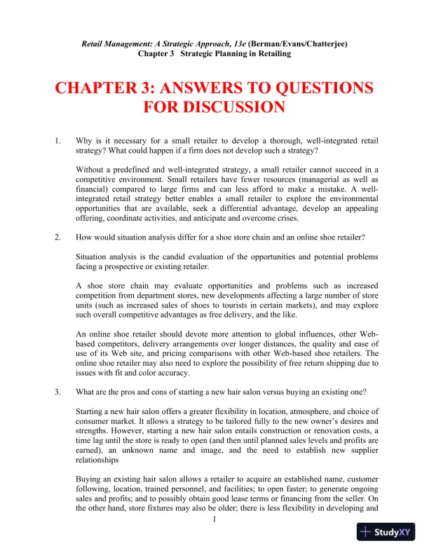 Retail Management, Global Edition 13th Edition Solution Manual - Page 12 preview image