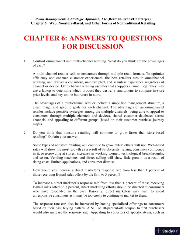 Retail Management, Global Edition 13th Edition Solution Manual - Page 25 preview image
