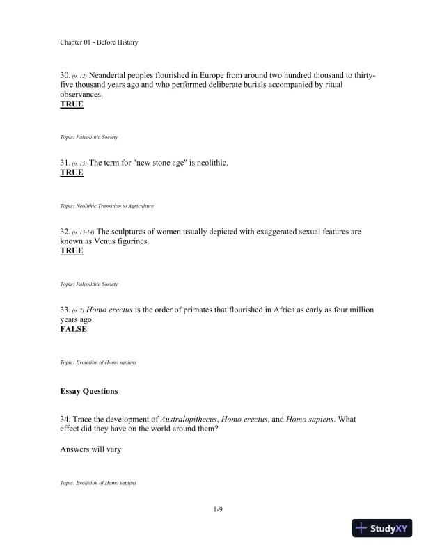 Traditions and Encounters: A Global Perspective on the Past 6th Edition Test Bank - Page 10 preview image