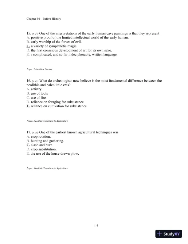 Traditions and Encounters: A Global Perspective on the Past 6th Edition Test Bank - Page 6 preview image