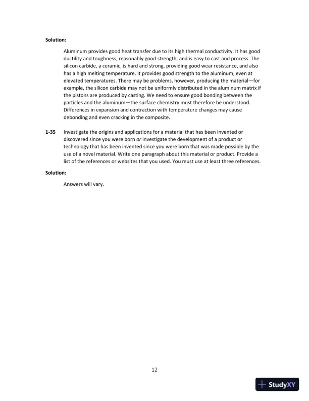 Solution Manual for Science and Engineering of Materials, SI Edition, 7th Edition - Page 13 preview image
