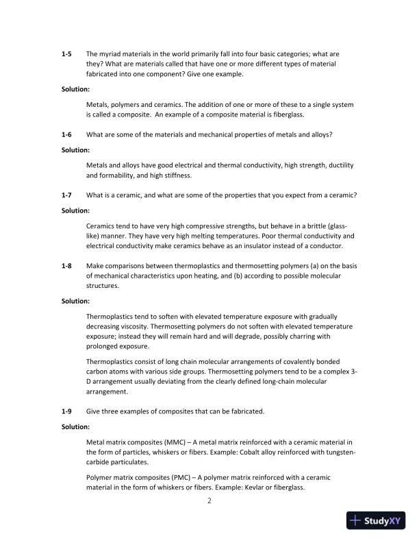 Solution Manual for Science and Engineering of Materials, SI Edition, 7th Edition - Page 3 preview image