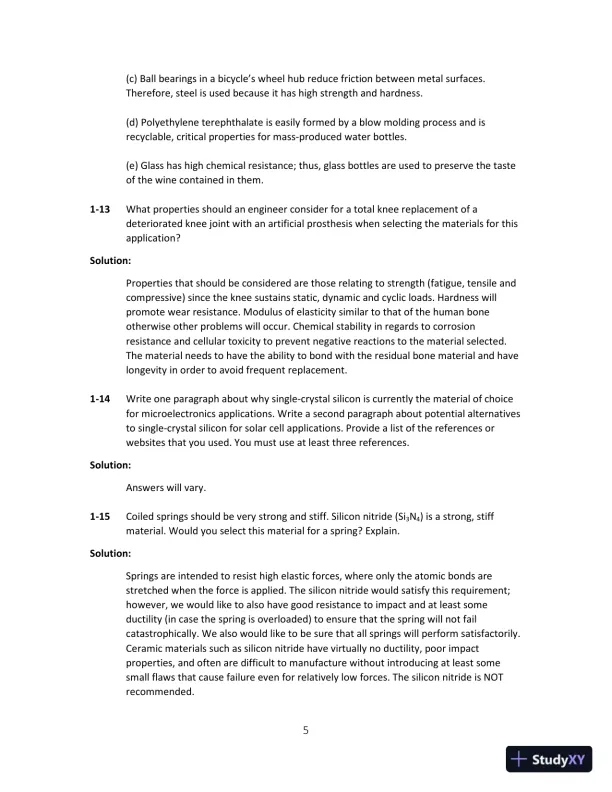Solution Manual for Science and Engineering of Materials, SI Edition, 7th Edition - Page 6 preview image