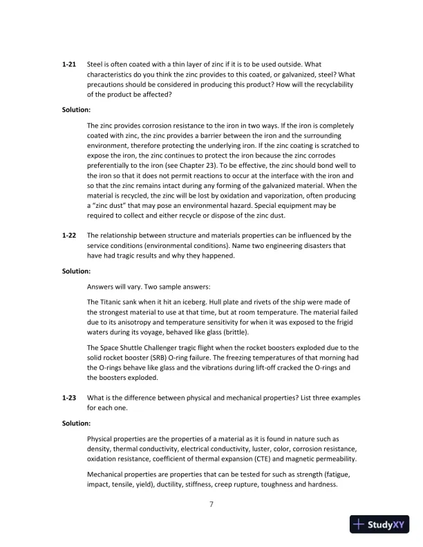 Solution Manual for Science and Engineering of Materials, SI Edition, 7th Edition - Page 8 preview image