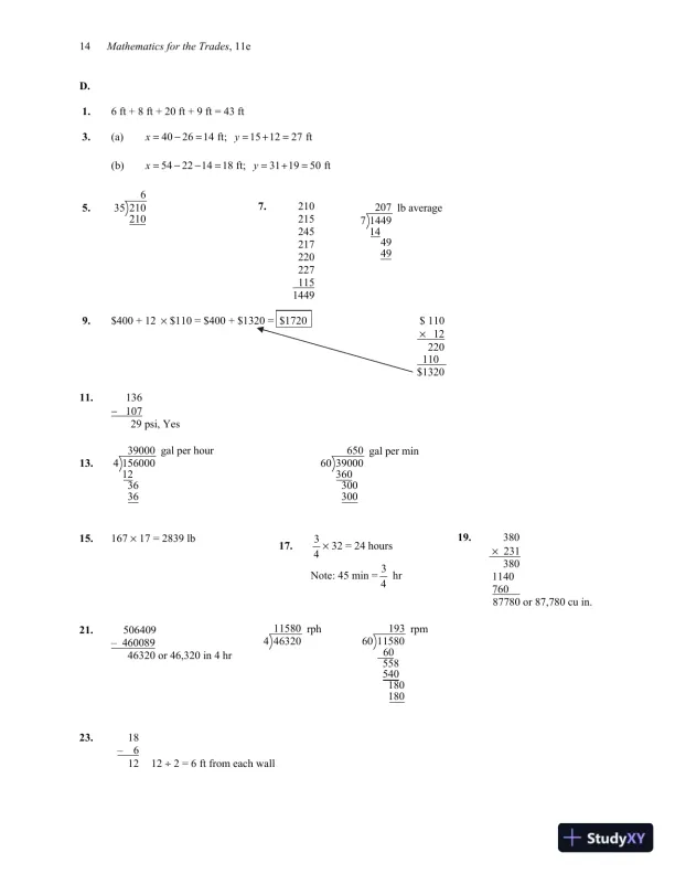 Solution Manual for Mathematics for the Trades: A Guided Approach, 11th Edition - Page 16 preview image