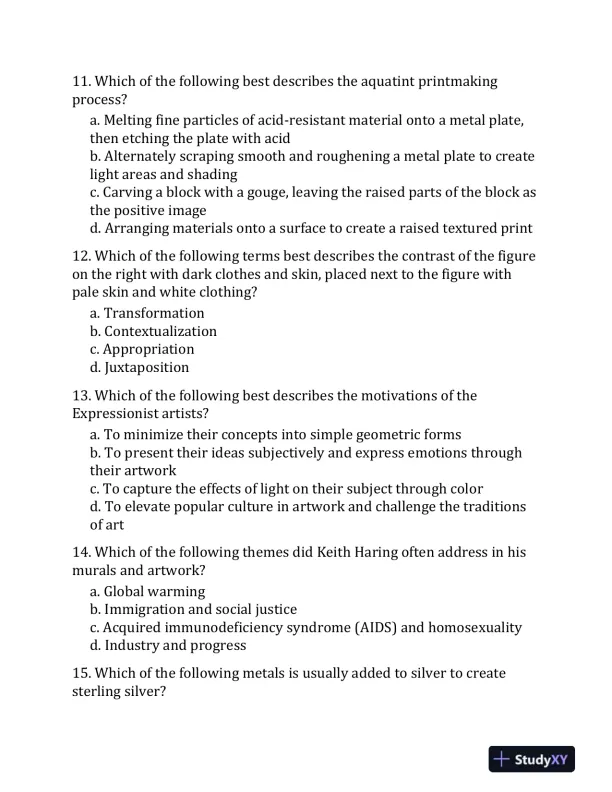 OAE Art Practice Questions: OAE Practice Tests and Exam Review for the Ohio Assessments for Educators (2020) - Page 11 preview image