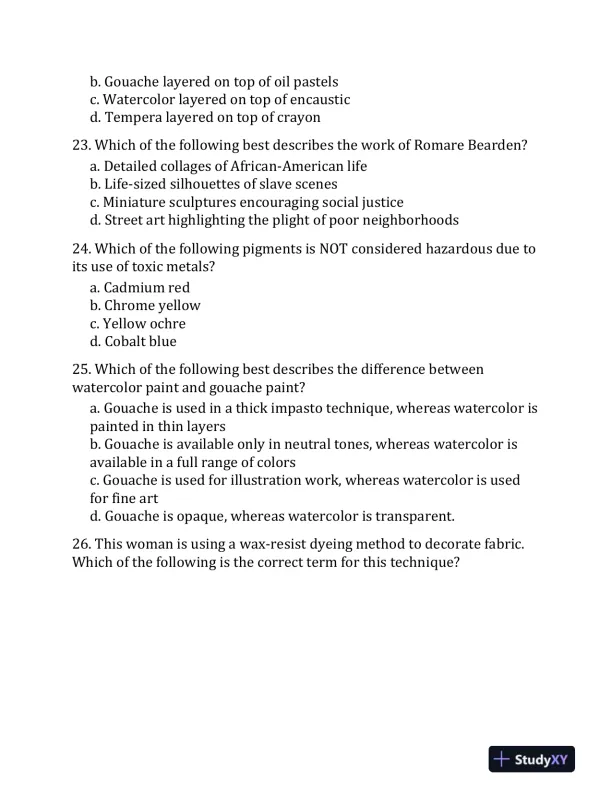 OAE Art Practice Questions: OAE Practice Tests and Exam Review for the Ohio Assessments for Educators (2020) - Page 14 preview image