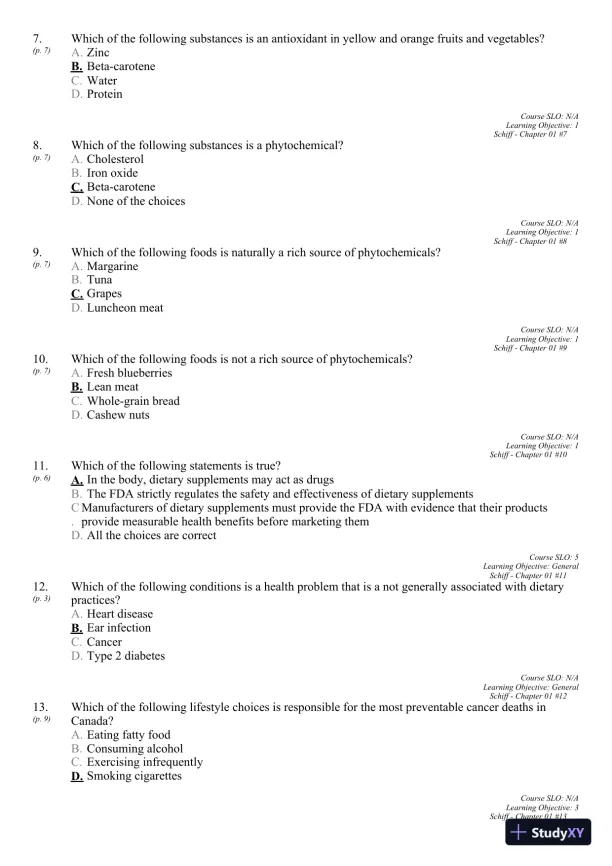 Nutrition for Healthy Living 1st Edition 2011 Test Bank - Page 10 preview image