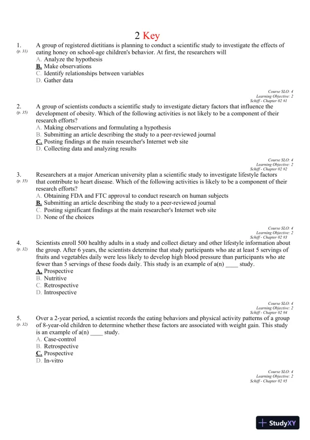 Nutrition for Healthy Living 1st Edition 2011 Test Bank - Page 27 preview image