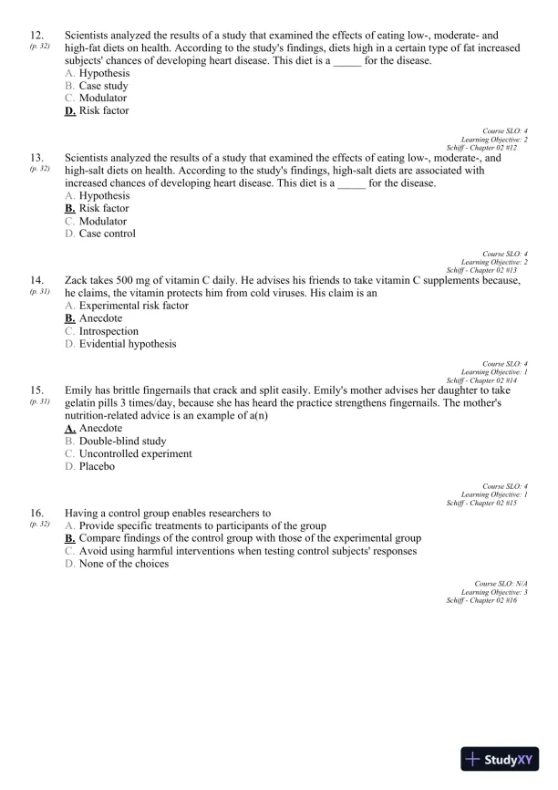 Nutrition for Healthy Living 1st Edition 2011 Test Bank - Page 29 preview image