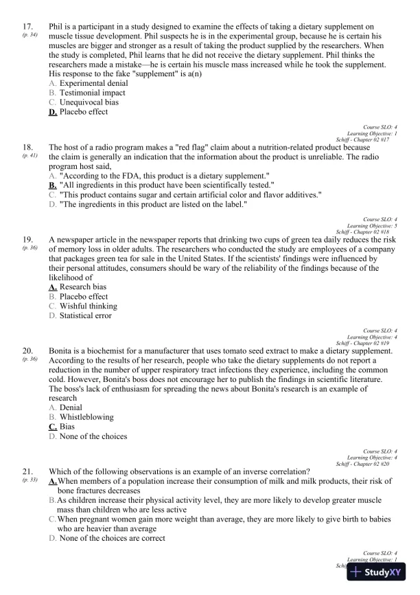 Nutrition for Healthy Living 1st Edition 2011 Test Bank - Page 30 preview image