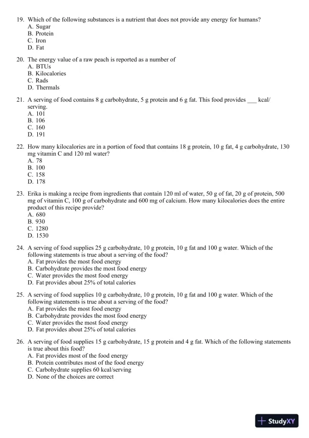 Nutrition for Healthy Living 1st Edition 2011 Test Bank - Page 4 preview image