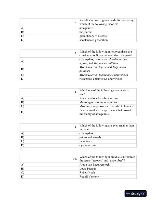 Test Bank For Burtons Microbiology for the Health Sciences, 9th Edition - Page 3 preview image