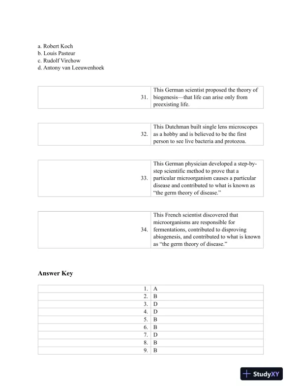 Test Bank For Burtons Microbiology for the Health Sciences, 9th Edition - Page 7 preview image