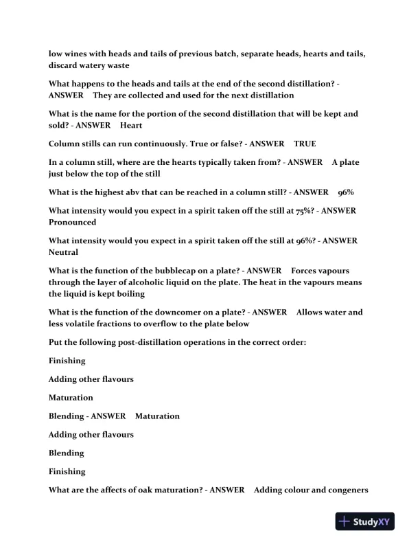 2023-2024 WSET Others Level 2 Spirits Exam With Answers (152 Solved Questions) - Page 3 preview image
