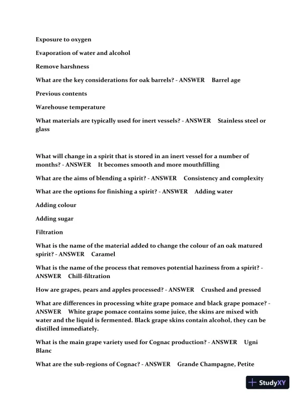 2023-2024 WSET Others Level 2 Spirits Exam With Answers (152 Solved Questions) - Page 4 preview image