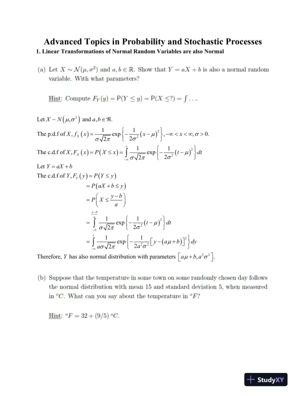 Advanced Topics in Probability and Stochastic Processes - Page 1 preview image
