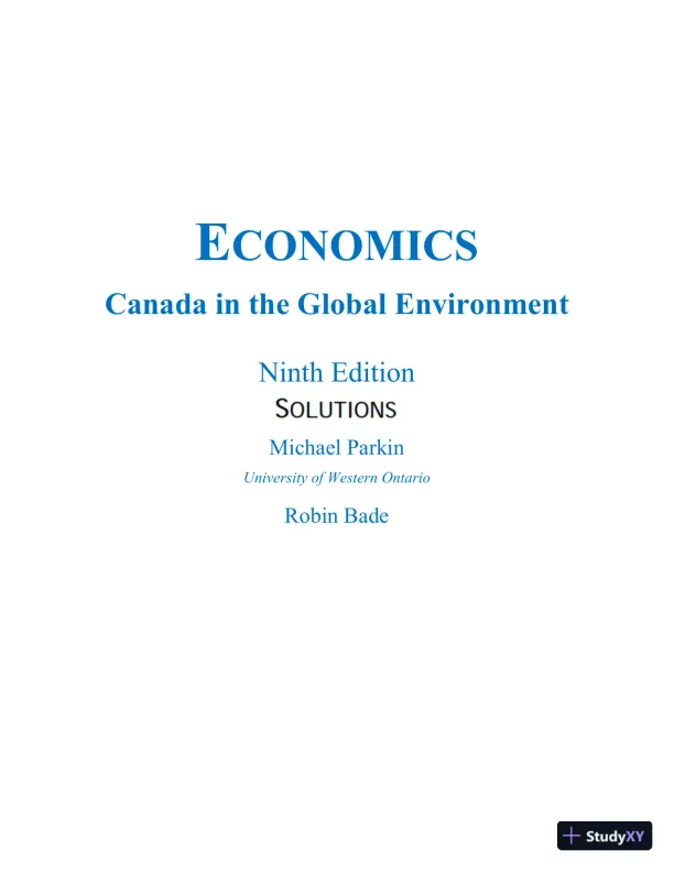 Microeconomics: Canada In The Global Environment, 9th Edition Solution Manual - Page 1 preview image