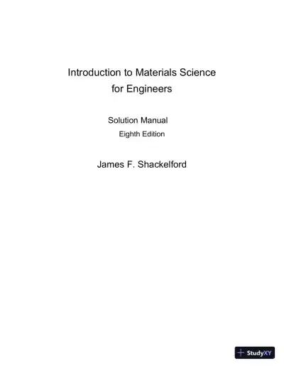 Solution Manual for Introduction to Materials Science for Engineers, 8th Edition - Page 1 preview image