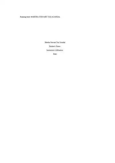 Uncovering the Martha Stewart Tax Scandal Insider - Page 1 preview image