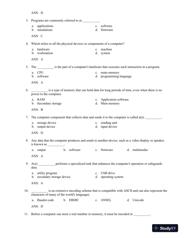 Test Bank for Starting Out With Visual C#, 5th Edition - Page 4 preview image