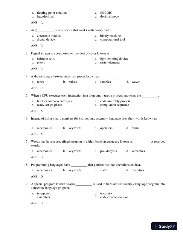 Test Bank for Starting Out With Visual C#, 5th Edition - Page 5 preview image