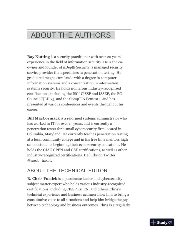 GPEN GIAC Certified Penetration Tester All-in-One Exam Guide (2020) - Page 23 preview image