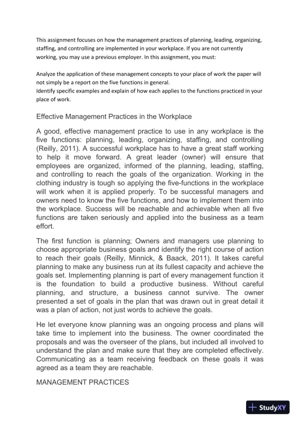 Effective Management Practices in the Workplace - Page 3 preview image