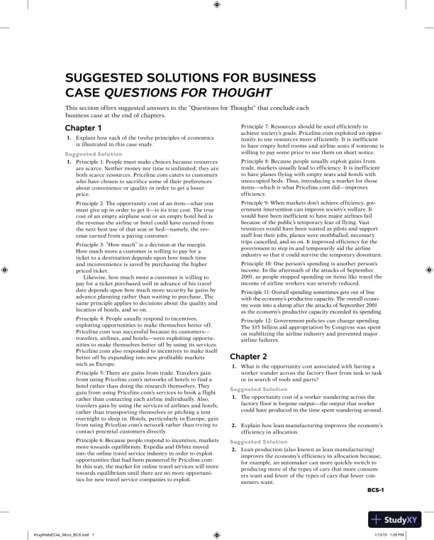 Microeconomics: Fourth Edition Solution Manual - Page 1 preview image