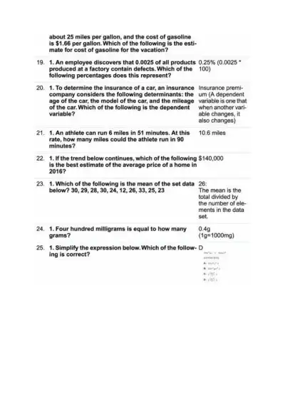 TEAS Exam Math Section - Page 3 preview image