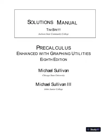 Solution Manual for Precalculus Enhanced with Graphing Utilities, 8th Edition - Page 1 preview image