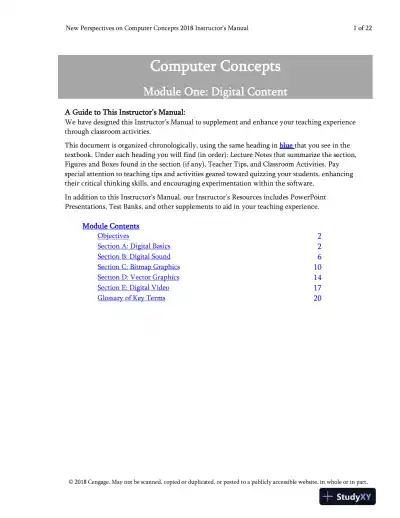 Lecture Notes for New Perspectives on Computer Concepts 2018: Comprehensive, 20th Edition - Page 1 preview image