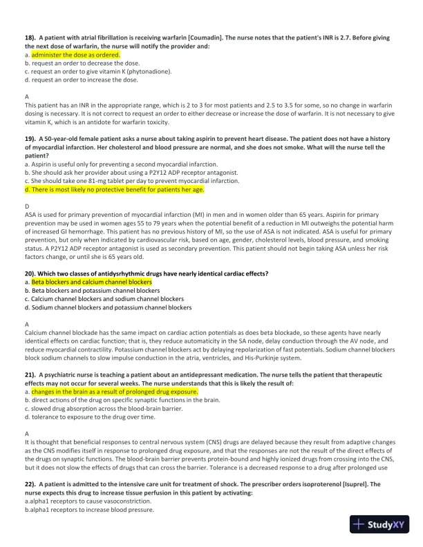 NGR6172 Pharmacology Midterm Exam with Answers (80 Solved Questions) - Page 6 preview image