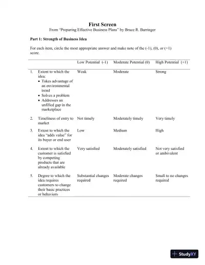 Entrepreneurship: Successfully Launching New Ventures, 6th Edition Solution Manual - Page 1 preview image