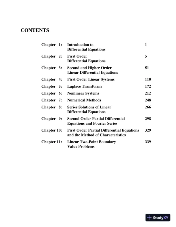 Solution Manual for Elementary Differential Equations with Boundary Value Problems, 2nd Edition - Page 3 preview image