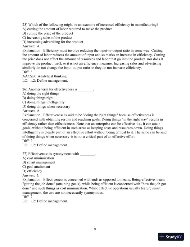Test Bank for Fundamentals of Management , 10th Edition - Page 10 preview image