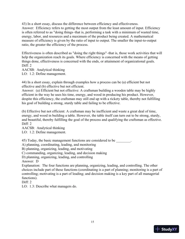 Test Bank for Fundamentals of Management , 10th Edition - Page 16 preview image
