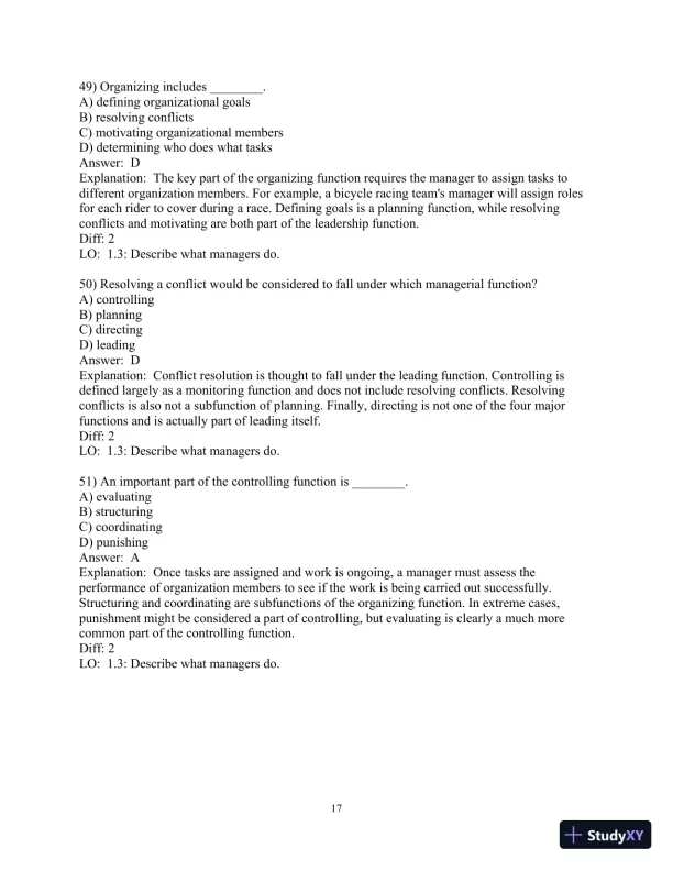 Test Bank for Fundamentals of Management , 10th Edition - Page 18 preview image