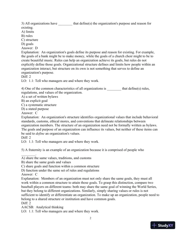 Test Bank for Fundamentals of Management , 10th Edition - Page 3 preview image