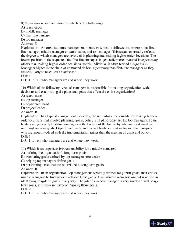 Test Bank for Fundamentals of Management , 10th Edition - Page 5 preview image