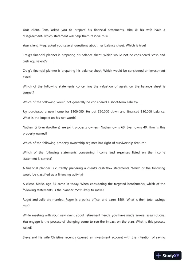Liberty University BUSI352 Quiz 1 Complete Solutions Correct Answers Key - Page 6 preview image