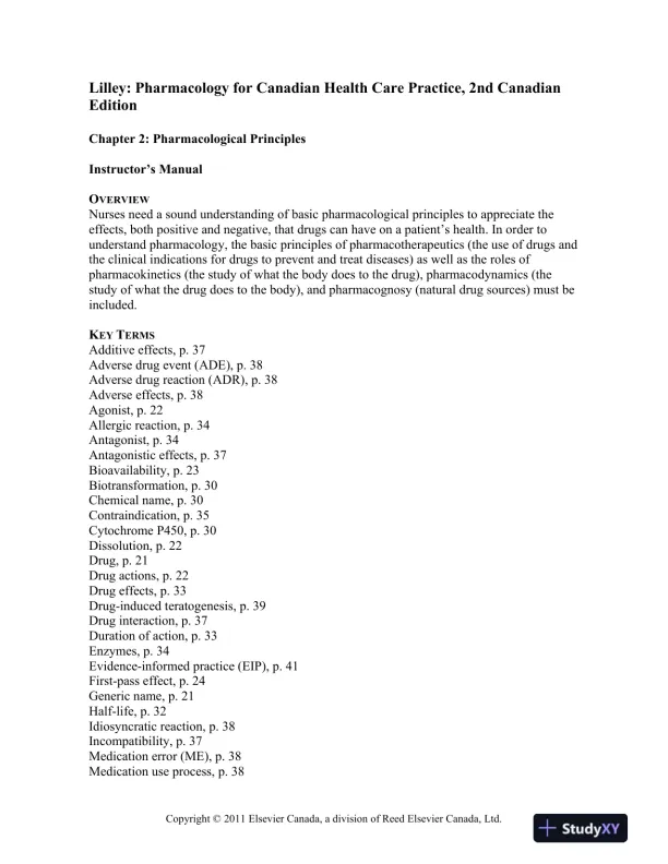 Pharmacology For Canadian Health Care Practice, 2nd Canadian Edition Class Notes - Page 7 preview image