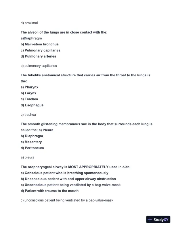2024-2025 NYS EMT Practice Exam with Answers (98 Solved Questions) - Page 6 preview image