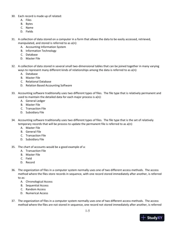 Accounting Information Systems: The Processes and Controls 2nd Edition Test Bank - Page 6 preview image