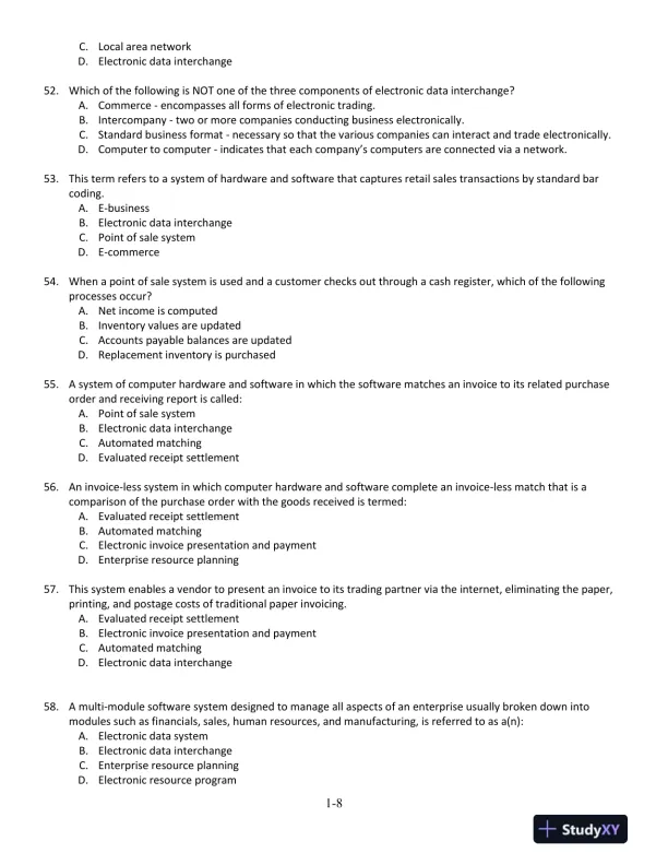 Accounting Information Systems: The Processes and Controls 2nd Edition Test Bank - Page 9 preview image