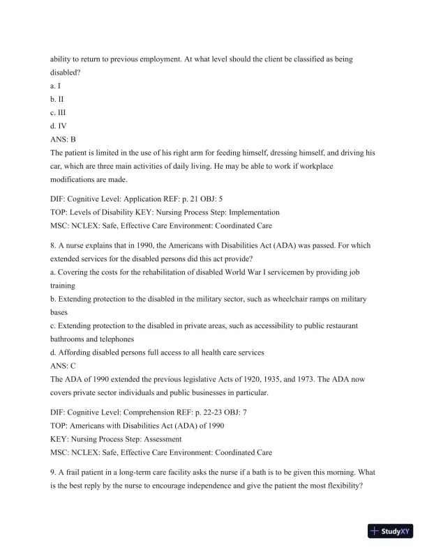 Test Bank For Introduction To Medical-Surgical Nursing, 6th Edition - Page 17 preview image
