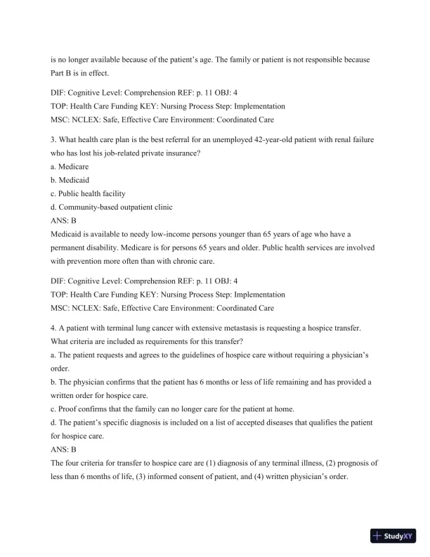 Test Bank For Introduction To Medical-Surgical Nursing, 6th Edition - Page 3 preview image