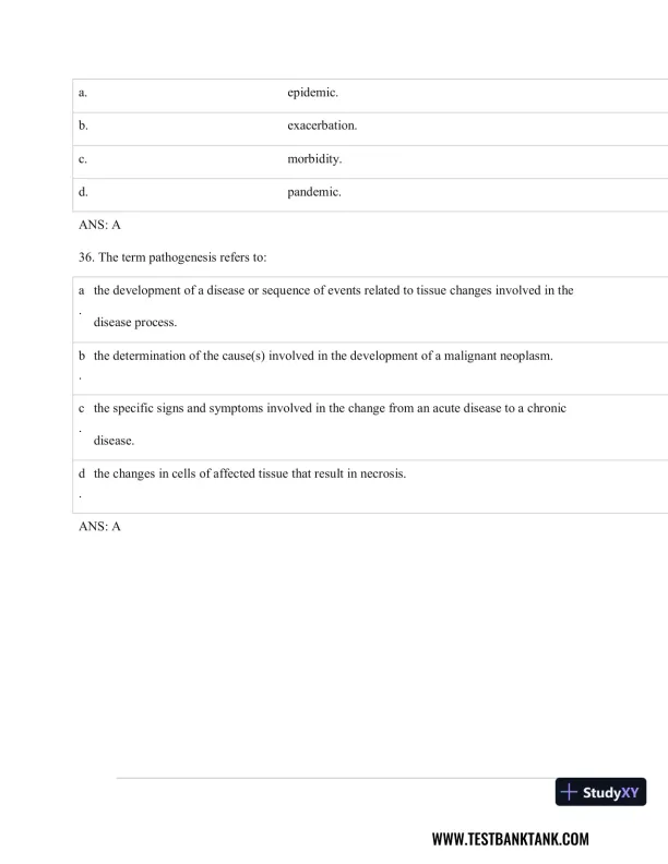 Pathophysiology of Disease: An Introduction to Clinical Medicine 8th Edition Test Bank - Page 13 preview image